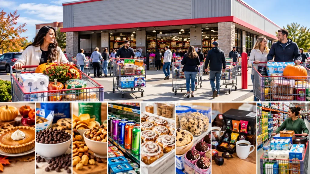 Costco store front with shoppers entering the warehouse